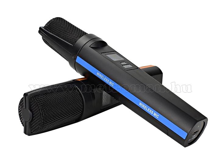 Vezeték nélküli mikrofon akkumulátoros stick vevővel és 2 db mikrofonnal VoiceKrakt U7298 BT