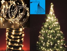 Karácsonyi kültéri LED égősor, 10 ágú csokor Fényfüzér,  ML 250/WW Meleg Fehér