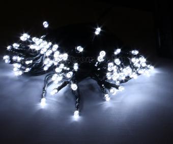 Napelemes Karácsonyi LED égősor, Kerti Fényfüzér, Kültéri, Cole & Bright Dual Power 100LED Hideg Fehér