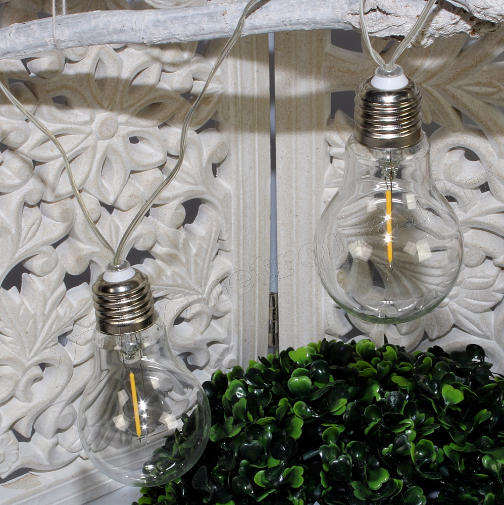 Napelemes kültéri kerti Retro LED fényfüzér és hangulat világítás Luxform Marbella Solar