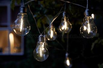 Napelemes kültéri kerti Retro LED fényfüzér és hangulat világítás Luxform Marbella Solar