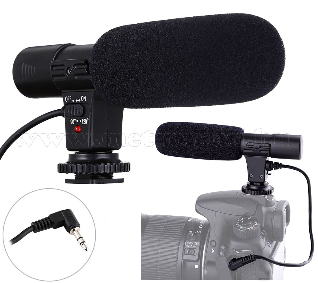 Sztereó mikrofon videó kamerához és DSLR fényképezőhöz MP6010