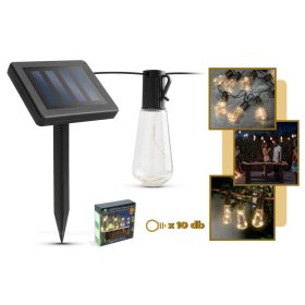   Napelemes Vintage Villanykörte izzós kültéri kerti LED fényfüzér Melegfehér 11742SOL10