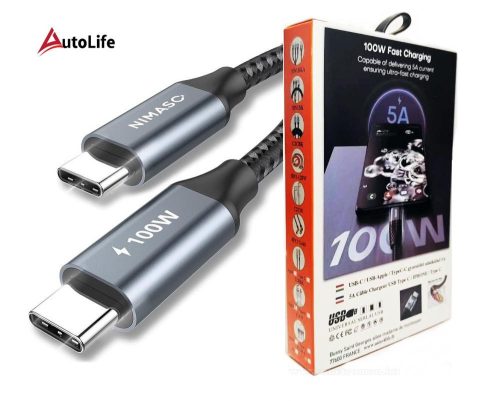 Nagyteljesítményű adatkábel gyorstöltő kábel USB-C csatlakozóval C2CBK