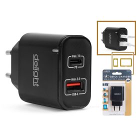 Hálózati USB / USB-C töltő adapter fekete 55047BK