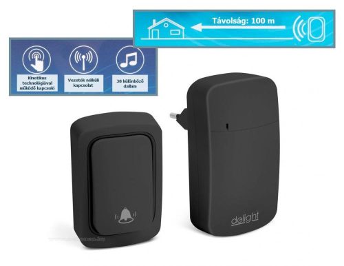 Kinetic Elem nélküli Vezeték nélküli csengő 55345BK