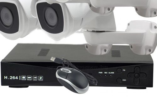 Komplett megfigyelő rendszer 5 Mpixeles Zoom-os és forgatható PTZ IP kamerákkal 5MP-PTZ-DVR