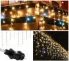 Karácsonyi kültéri jégcsap fényfüzér 6 méter 100 LED Meleg fehér