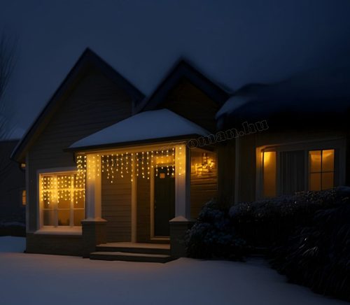 Karácsonyi kültéri jégcsap fényfüzér 6 méter 100 LED Meleg fehér