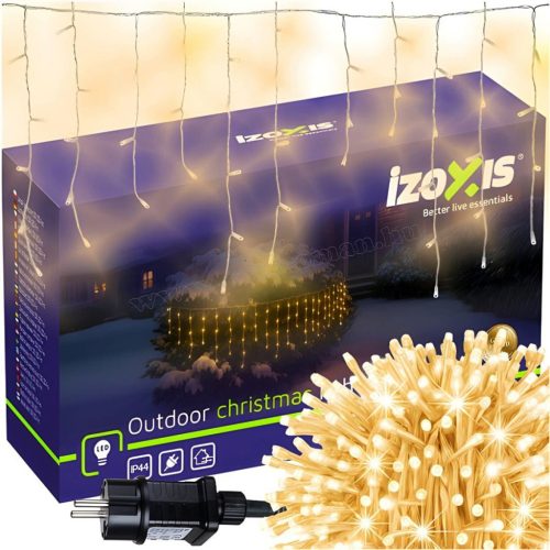 Karácsonyi kültéri jégcsap fényfüzér 6 méter 100 LED Meleg fehér