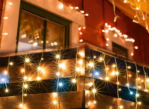 Karácsonyi kültéri jégcsap fényfüzér 6 méter 100 LED Meleg fehér