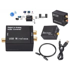    Bluetooth-Toslink-2RCA Digitális-analóg audió jel átalakító 98303USBBT