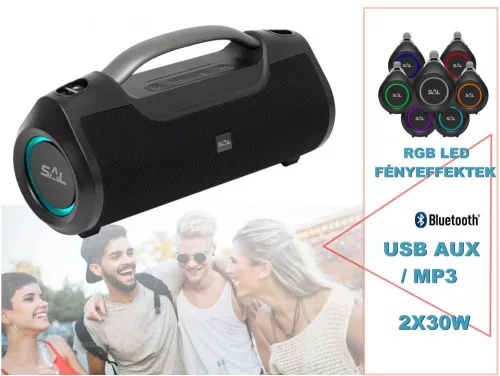 Hordozható Bluetooth kihangosító Boombox 2x30W BT7000