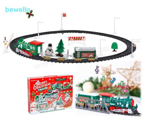 Zenélő világító elemes Karácsonyi kisvasút BW2043 