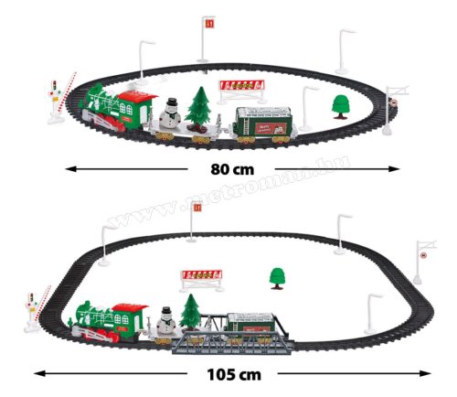 Zenélő világító elemes Karácsonyi kisvasút BW2043 