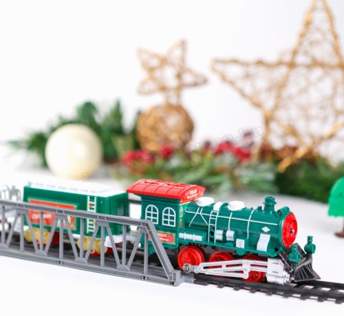 Zenélő világító elemes Karácsonyi kisvasút BW2043 