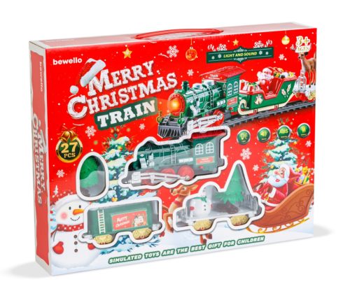 Zenélő világító elemes Karácsonyi kisvasút BW2043 