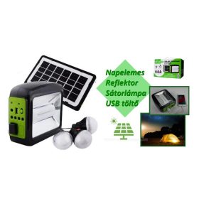   Hordozható napelemes LED lámpa Reflektor USB töltő 3 db izzóval CCLAMP014W