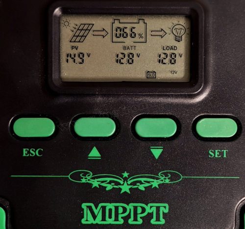 Napelem MPPT töltésvezérlő 12-24V 20 Amper CM-D20-MPPT