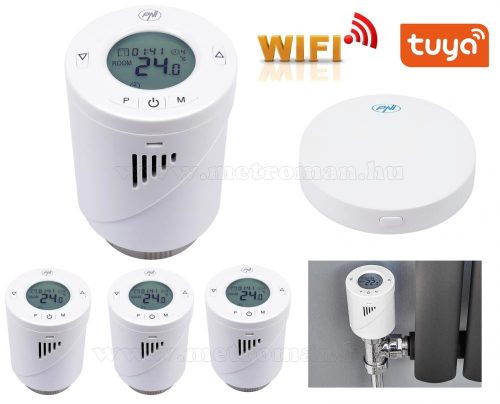 Wifi radiátor termosztát készlet, vezeték nélküli radiátor hőmérséklet szabályzó bővített csomag Tuya Smart CT25-KIT-WIFI-4 