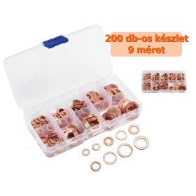   Réz alátét réz tömítőgyűrű készlet 200 db-os DA15X200