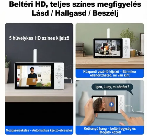 Wifi okos kaputelefon vezeték nélküli LCD monitorral SriHome DH051-DH002