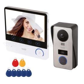   Színes videó kaputelefon szett kártyás beléptetővel RFID-DPV270