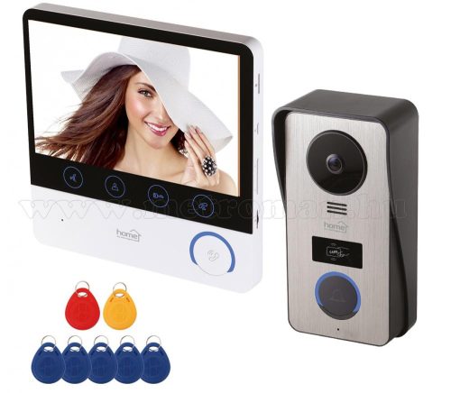 Színes videó kaputelefon szett kártyás beléptetővel RFID-DPV270