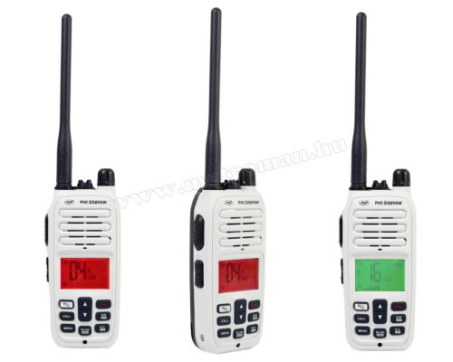 Hordozható VHF hajó rádió állomás, adó vevő fehér DS890WIP67 Marine