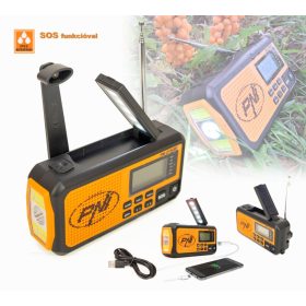   Multifunkciós hordozható napelemes akkumulátoros rádió DYN300