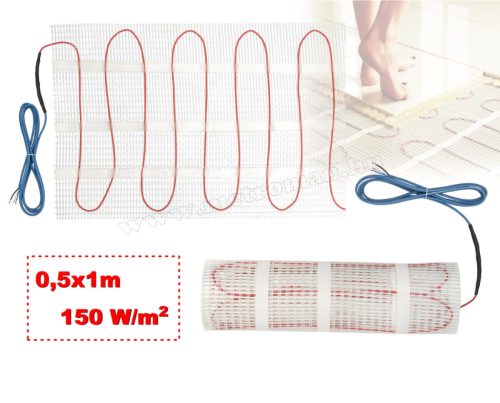 Elektromos padlófűtés, fűtőszőnyeg járólap alá 0,5x1m 75Watt HOME FHC005