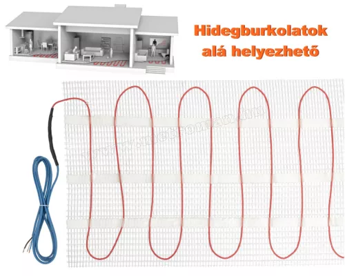 Elektromos padlófűtés, fűtőszőnyeg járólap alá 0,5x4m 300Watt HOME FHC020