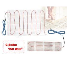  Elektromos padlófűtés, fűtőszőnyeg járólap alá 0,5x8m 600Watt HOME FHC040