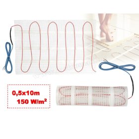   Elektromos padlófűtés, fűtőszőnyeg járólap alá 0,5x10m 750Watt HOME FHC050