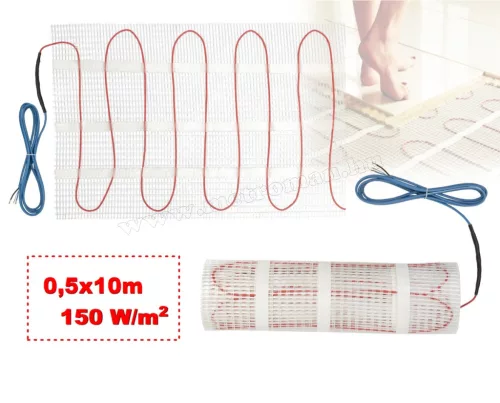 Elektromos padlófűtés, fűtőszőnyeg járólap alá 0,5x10m 750Watt HOME FHC050