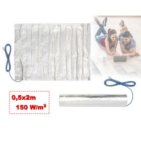   Elektromos padlófűtés, fűtőszőnyeg melegburkolat alá 0,5x2m 150Watt HOME FHW010