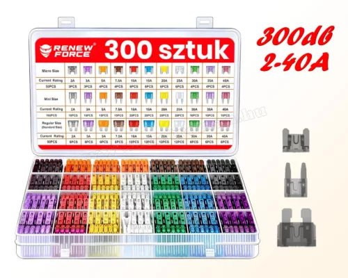 Autós késes biztosíték készlet 300 db-os FUSE300