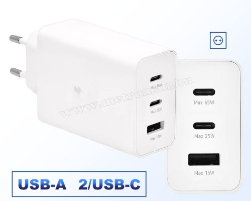Hálózati USB / 2 x USB-C töltő adapter fehér GSM1056WH