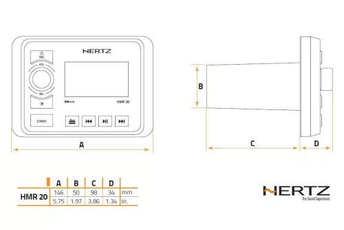 Bluetooth MP3 Hajó rádió digitális médialejátszó Hertz HMR20