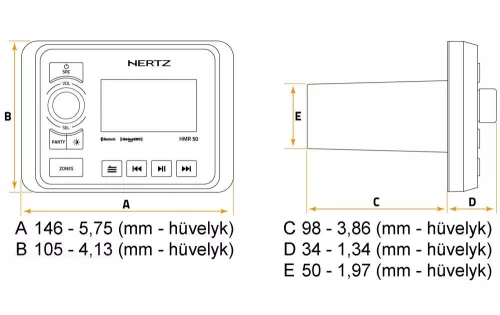 Bluetooth MP3 Hajó rádió digitális médialejátszó Hertz HMR50 