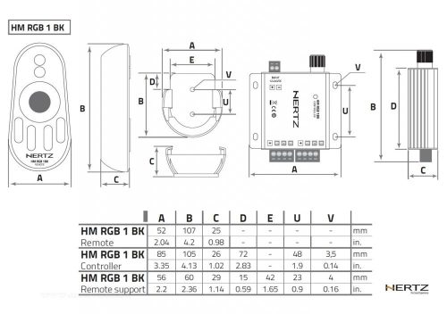 Távirányító HMX-LD vízálló hajó hangszórókhoz Hertz HMRGB1BK