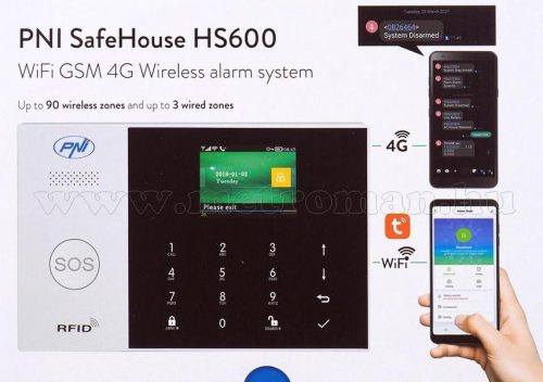 Vezeték nélküli WIFI/4G GSM okos riasztó rendszer Safe House HS600-4G/WIFI TuyaSmart