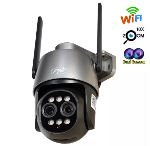 Kültéri WIFI megfigyelőkamera 10x optikai Zoommal PTZ vezérléssel PNI IP574-DualCam CamHi PRO