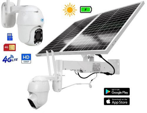 Napelemes 4G IP kamera, mobilnetes SIM kártyás kültéri biztonsági ZOOM kamera IP60L-4G-PTZ-SOLAR