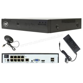   POE NVR rögzítő IP kamerákhoz, 16 csatorna 4K 8MP, 8 POE csatorna PNI House IP716J
