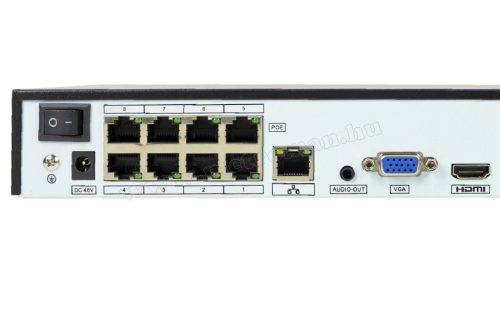 POE NVR rögzítő IP kamerákhoz, 16 csatorna 4K 8MP, 8 POE csatorna PNI House IP716J