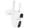 Vezeték nélküli Napelemes Wifi kamera, Android iPhone Wifi kültéri megfigyelő kamera PNI IP794-4MP DUAL-CAM CamHipro