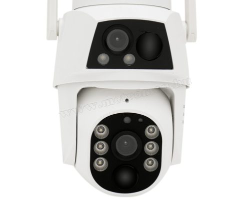 Vezeték nélküli Napelemes Wifi kamera, Android iPhone Wifi kültéri megfigyelő kamera PNI IP794-4MP DUAL-CAM CamHipro