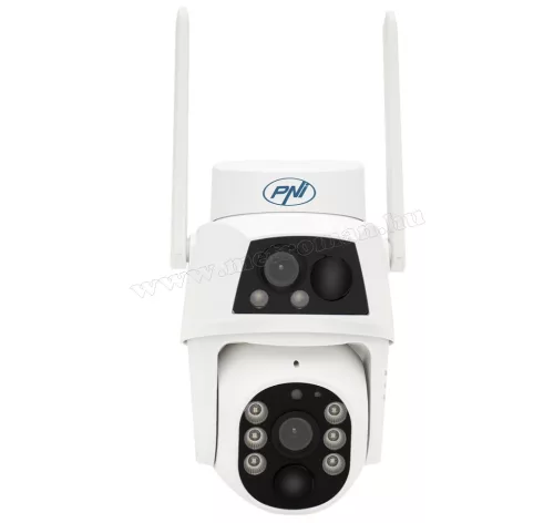 Vezeték Nélküli 4G Napelemes Kamera, SIM Kártyás Duál Lencsés Kültéri Megfigyelő kamera PNI IP894-DualCam CamHi Pro 