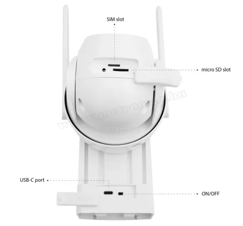 Vezeték Nélküli 4G Napelemes Kamera, SIM Kártyás Duál Lencsés Kültéri Megfigyelő kamera PNI IP894-DualCam CamHi Pro 